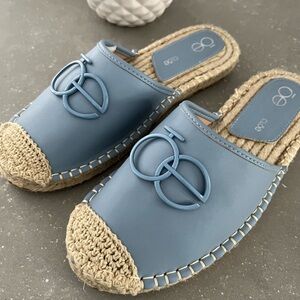 Cloe Light Blue leather mules